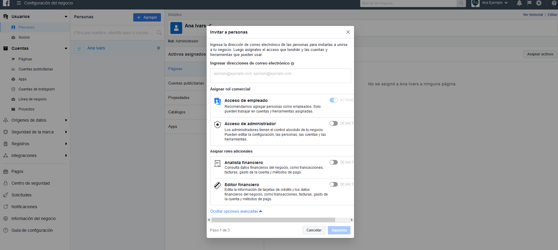 Facebook Business manager persona