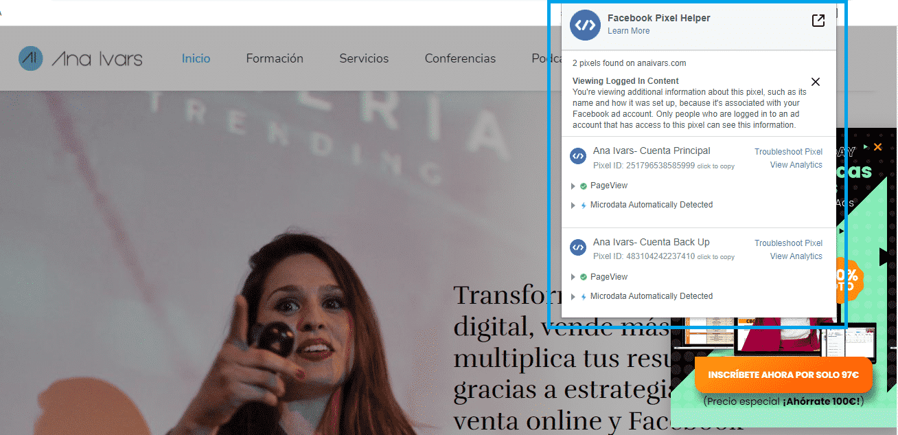 Facebook Píxel Helper
