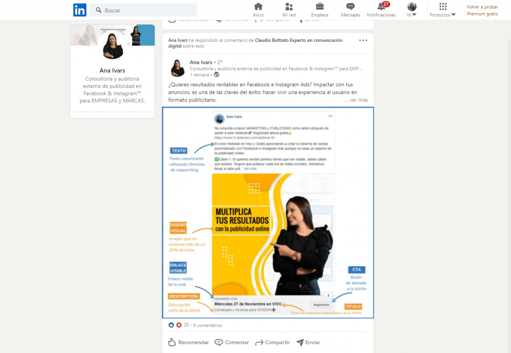 Publicación Linkedin