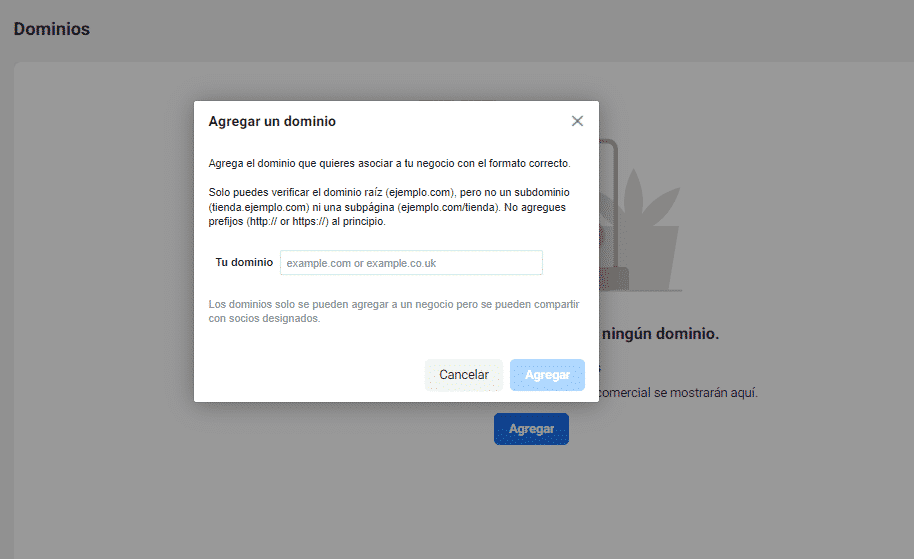 Verificar un dominio Facebook