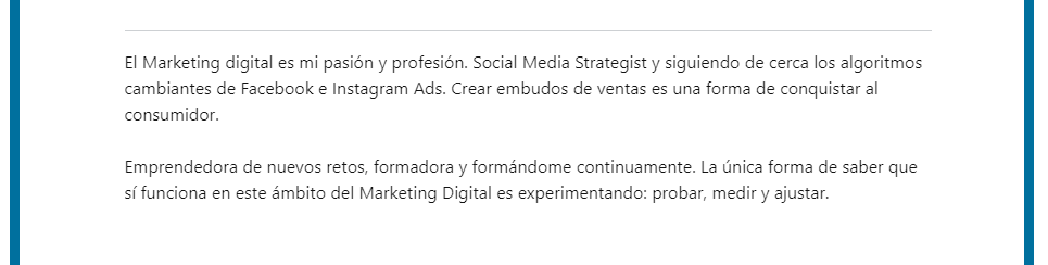 extracto de Linkedin