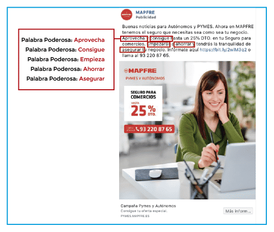 Ejemplos copy facebook e instagram ads
