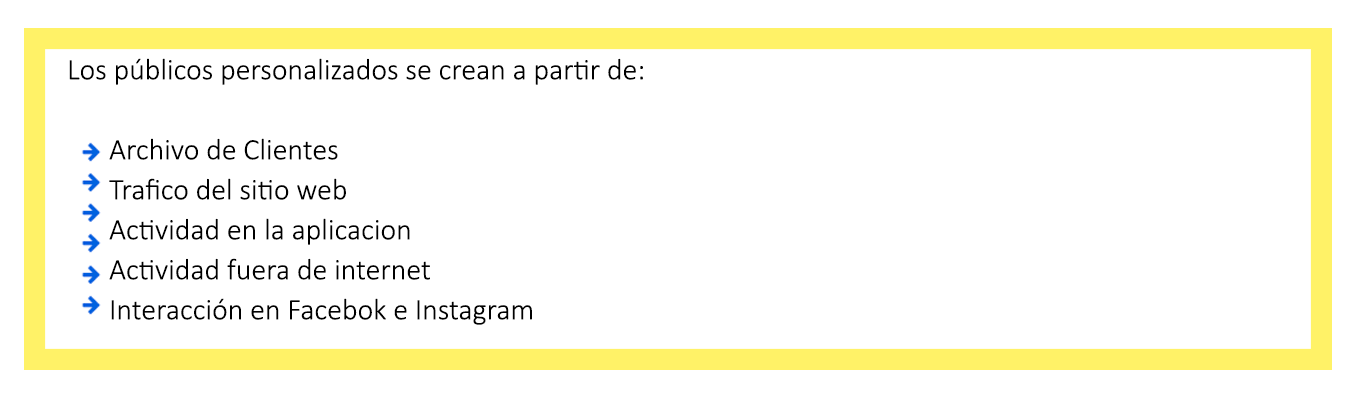 públicos personalizados